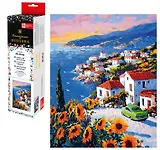 Алмазная мозаика "Курортный городок" 20х25 см.