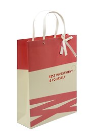 Пакет А3 42*32*11.5 "Best investment in yourself" нейтр., бум.мат.ламинат