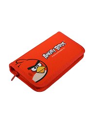 Пенал школьный 1отд. "ANGRY BIRDS" 19*11см, полиэстер, красный, Centrum