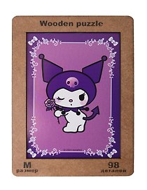 Фигурный пазл «Purple» 98 элементов, дерево, Sanrio