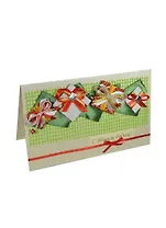 Открытки ручной работы дизайн №06 Новогодний "Подарки" 00008684 (Нот)