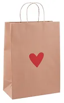 Пакет А4 38*18*15 "Сердечко" крафт