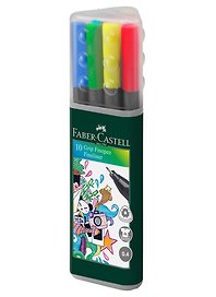 Ручки капиллярные"Grip Finepen" 10цв., 0,4мм, трехгранные, пластик. уп., Faber-Castell