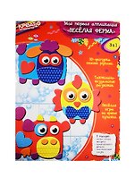 Аппликация Веселая ферма (30829) (14х17см) (3 фигурки+детали+глазки) (Креатто) (3+) (упаковка)