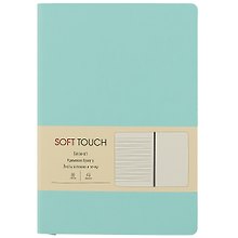 Книга для записей А5 80л "Soft Touch. Весенний мятный" иск.кожа, инт.обл., лин., тчк., нелин., ляссе, инд.уп.