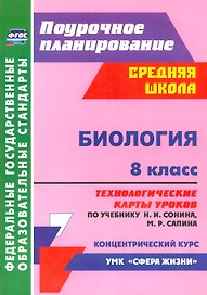 Биология. 8 класс. Технологические карты уроков по учебнику Н.И. Сонина, М.Р. Сапина. УМК "Сфера жизни". Концентрический курс