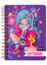 Скетчбук 150*196 64л "Фанатка мишек" 120г/м2, тв.обложка