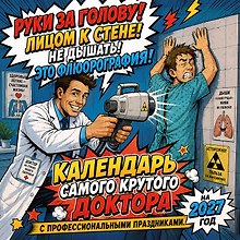 Календарь 2027г 300*300 "Календарь самого крутого доктора" настенный, на скрепке