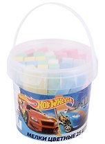 Мелки цветные 05цв 25шт "Hot Wheels", квадратные, пласт.ведерко, CENTRUM