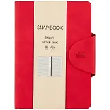 Записная книжка А6 80л лин. "Snap book. No 5" иск.кожа, интегр.переплет, клапан, термотиснение, ляссе, инд.уп.