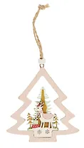 Новогоднее подвесное украшение Олень в елочке (12х13см) (дерево) (12-06942-NY-5)