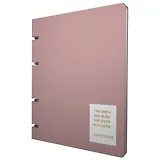 Тетрадь А4 120л кл. "NUANCES. Персик" на кольцах, смен.блок, обл. кож.зам, нашивка, инд.уп