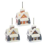 Украшение новогоднее Домик с подсветкой, 3 варианта (фарфор) (7х5х8) (753484)