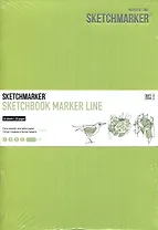 Скетчбук 17,6*25см 16л "SKETCHMARKER MARKER LINE", 160г/м2, мягк.обложка, цв.лайм
