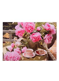 Алмазная мозаика (класс) 30х40см, с подр., с полн. заполн. (30цв.) Пышные розовые цветы (Арт. FC005)