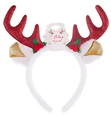 Ободок новогодний Рожки с ушками (белый) (текстиль) (12-6142-HNY14)