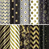 Бумага упаковочная 70*100см "Golden pattern" инд.уп., ассорти