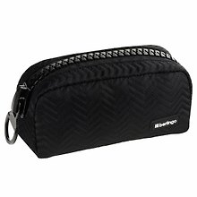 Пенал с большой молнией 1отд, "Noir zipper", черный, полиэстер, инд.уп., Berlingo