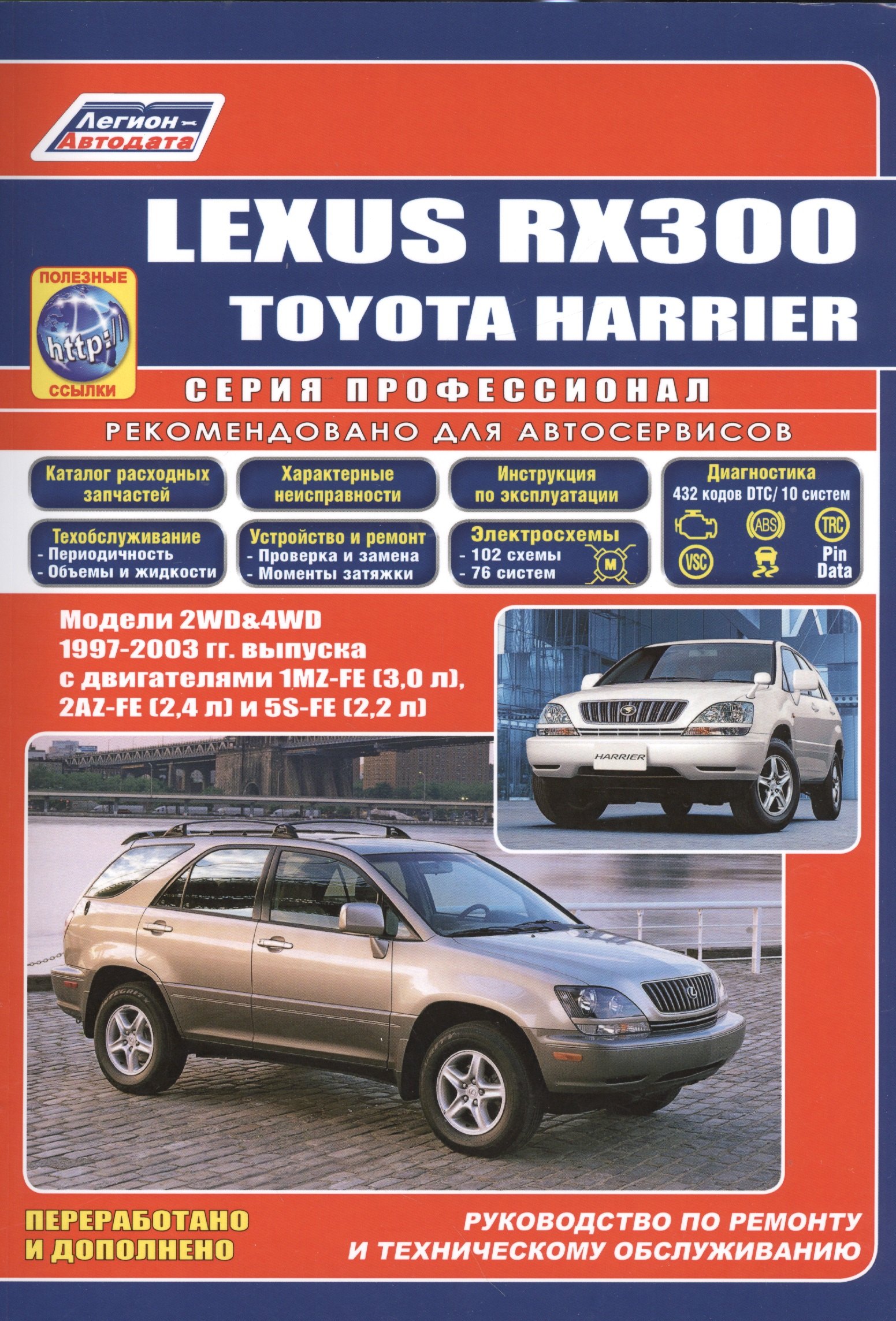 Lexus RX300. Toyota HARRIER. Модели 2WD&4WD 1997-2003 гг. Руководство по ремонту и техническому обслуживанию
Lexus RX300. Toyota HARRIER. Модели 2WD&4WD 1997-2003 гг. Руководство по ремонту и техническому обслуживанию