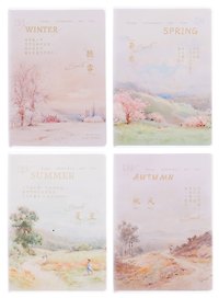 Тетрадь 110л лин. "4 seasons" ПВХ-обл., ассорти