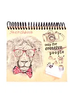 Скетчбук А6+ 80л "Лев с бантом" белый офсет, 80г/м2, спираль