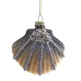 Украшение новогоднее Ракушка фиолетовая (стекло) (8х4х9) (805766)