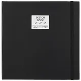 Скетчбук 195*195 40л "Free hand. No. 2" черный, гладкая бумага, 140г/м2, тв.обложка, резинка