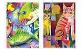 Тетрадь на кольцах «BRIGHT CATS» 100 листов в клетку, А5+, сменный блок - Marker Arte