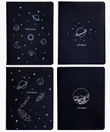 Записная книжка А6 26л "Interspace" сшивка, черн.внутр.блок, ассорти, Be positive