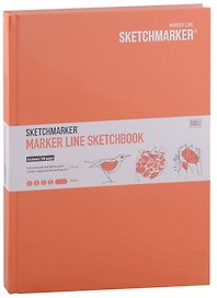 Скетчбук 17,6*25см 44л "SKETCHMARKER MARKER LINE", 160г/м2, 7БЦ, цв.оранжевый