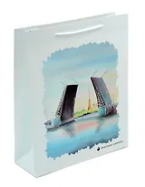 Пакет А4 32*26*10 СПб "Акварель. Мосты" бум.мат.ламинат