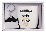 Подарочный набор Кружка и брелок-усы Make today a Good day (коробка) (керамика) (12-topsun-202409-01)