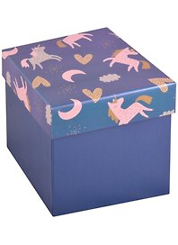 Коробка подарочная "Единорог" 12*12*12см, голография, картон
