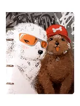 Тетрадь на кольцах в клетку "Друзья", 100 листов