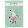 Обложка для паспорта Kitty ballerina зеленый (ПВХ бокс) (ОП2018-179)