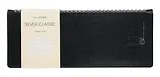 Планинг дат. 2025г. 56л "Silver classic" черный, 7Б, тв.переплет, настольный, иск.кожа, термотиснение, тисн.фольгой, евроспираль, офсет, инд.уп