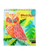 Скетчбук А5 168*195 48л Филин чёрная, серая, зелёная бумага 120г/м2, карт.обл., гребень