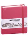 Скетчбук 12*12 80л "Sketchmarker" фуксия, нелинованн. 140г/м2, слоновая кость, тв.обл.