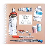 Скетчбук 195*195 80л "Готов творить" белый офсет 100г/м2, тв.обложка, широкая евроспираль