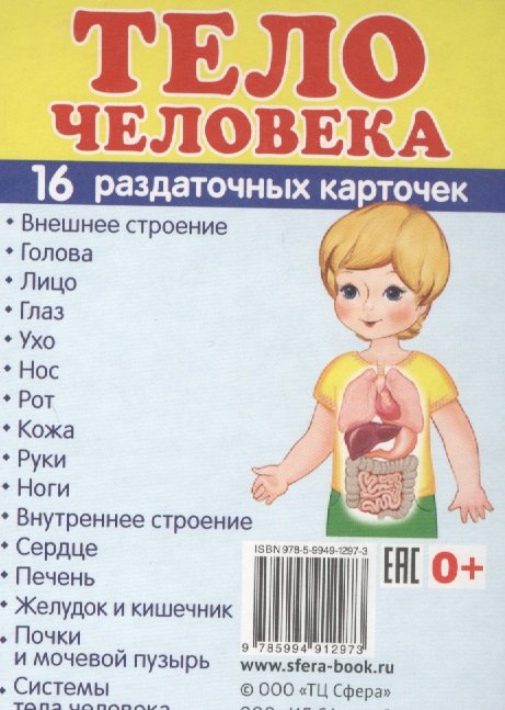 Демонстрационные картинки СУПЕР Тело человека.16 раздаточных карточек с текстом (63х87 мм)
Демонстрационные картинки СУПЕР Тело человека.16 раздаточных карточек с текстом (63х87 мм)