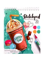 Скетчбук А5 20л "Сладости" каменная бумага 245г/м2, обложка картон, гребень