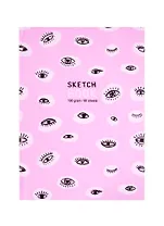 Скетчбук А5 80л "Глазки" белый офсет, 100 г/м2, 7БЦ