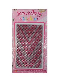 Набор д/творчества Стразы литые для телефона на картонке Jewelry sticker (1461-1/29) (бело-розовый зигзаг)