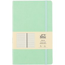 Книга для записей А5 96л лин. "Joy Book. Снежная мята" иск.кожа, тв.переплет, ляссе, резинка, инд.уп.