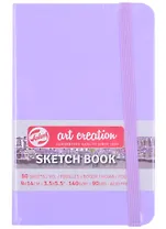 Скетчбук 9*14 80л "Art Creation" фиолетовый пастельный, нелинованн. 140г/м2, слоновая кость, тв.обл., Royal Talens