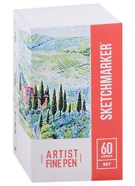 Ручки капиллярные 60цв Artist fine pen, к/к, Sketchmarker