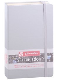 Блокнот для зарисовок 13*21см 80л "Art Creation" 140г/м2, 7БЦ, Блестящее серебро (цвет металлик), Fabriano