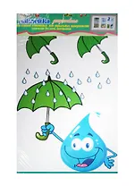 2DN-WM-2SUM Наклейка декор. (статическая) для окон зеркал Лето Капелька (33х60см) (упаковка)