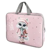 Папка для тетрадей А4+ "КОШЕЧКА В ПАЛЬТО" 34,5*26*7см, полиэстер, водоотталкив. ткань, молния