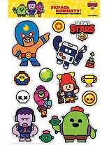 Интерьерные наклейки. Brawl Stars Спайк, Эль Примо, Пэм, Фрэнк, 8-бит и Тара. NA0001